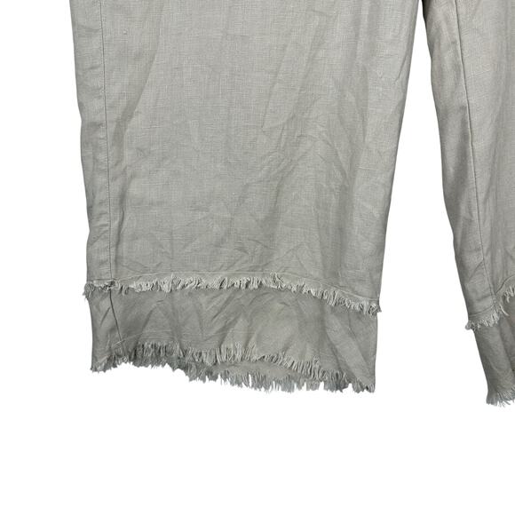 John Mark Linen Pants Womens XL Tan Khaki Cropped Lagenlook Minimalist Classic - Picture 3 of 8